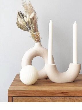 H&M ceramic stoneware candlestick holder